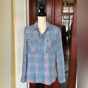 Billy T | Back Lace Up Button-Down Shirt, Size M